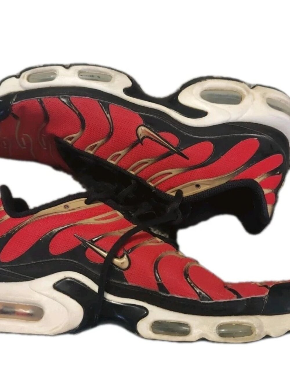 Nike Air Max Plus TN Men's Red Gold Sneakers Size 10